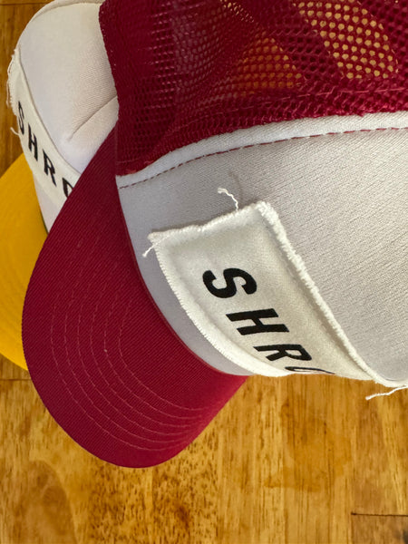 Vintage baseball cap side view white red adjustable strap California style