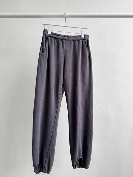 You The Brave charcoal grey jogger side view - premium cotton loungewear