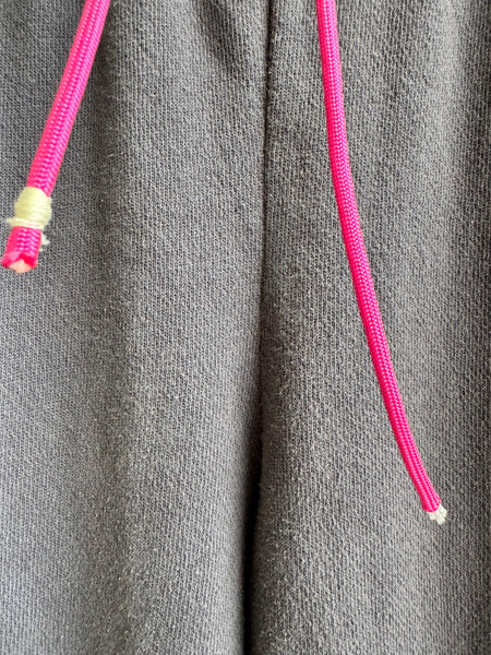 You The Brave charcoal grey jogger drawstring waistband detail - premium cotton sweatpants
