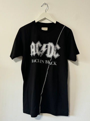 ACDC rock band t-shirt front view - black vintage cotton tee