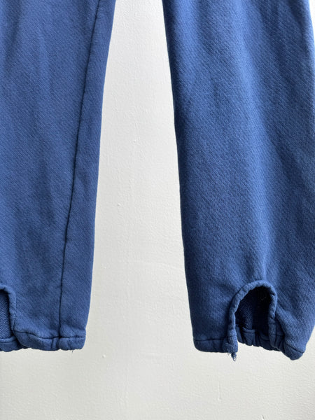 Charcoal blue jogger waistband and drawstring detail