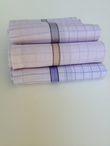 White Check Handkerchiefs - 3 Pack