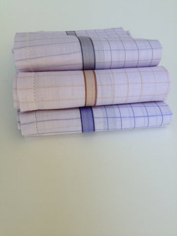 White Check Handkerchiefs - 3 Pack
